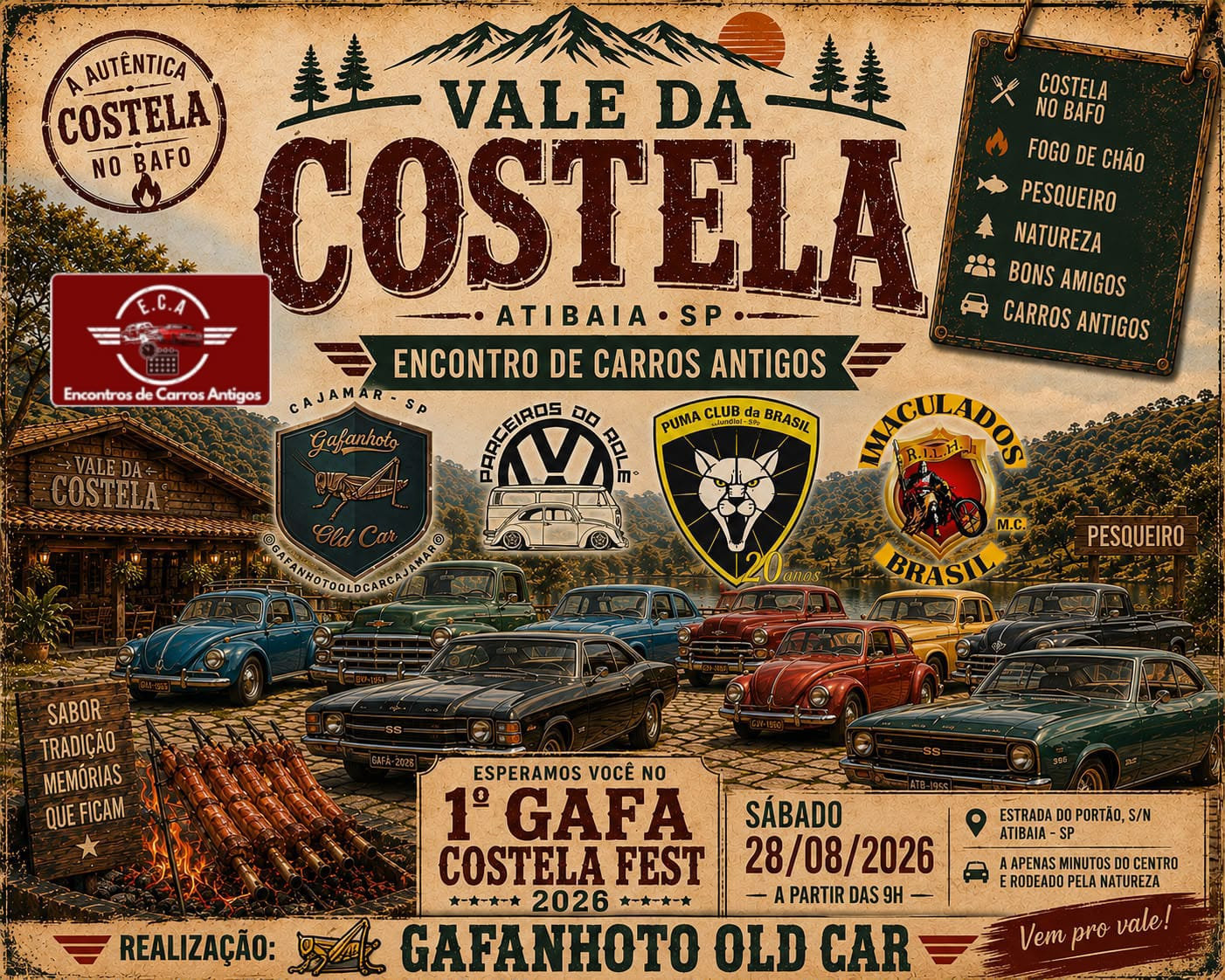 Vale da Costela Encontro de Carros Antigos - Atibaia, SP