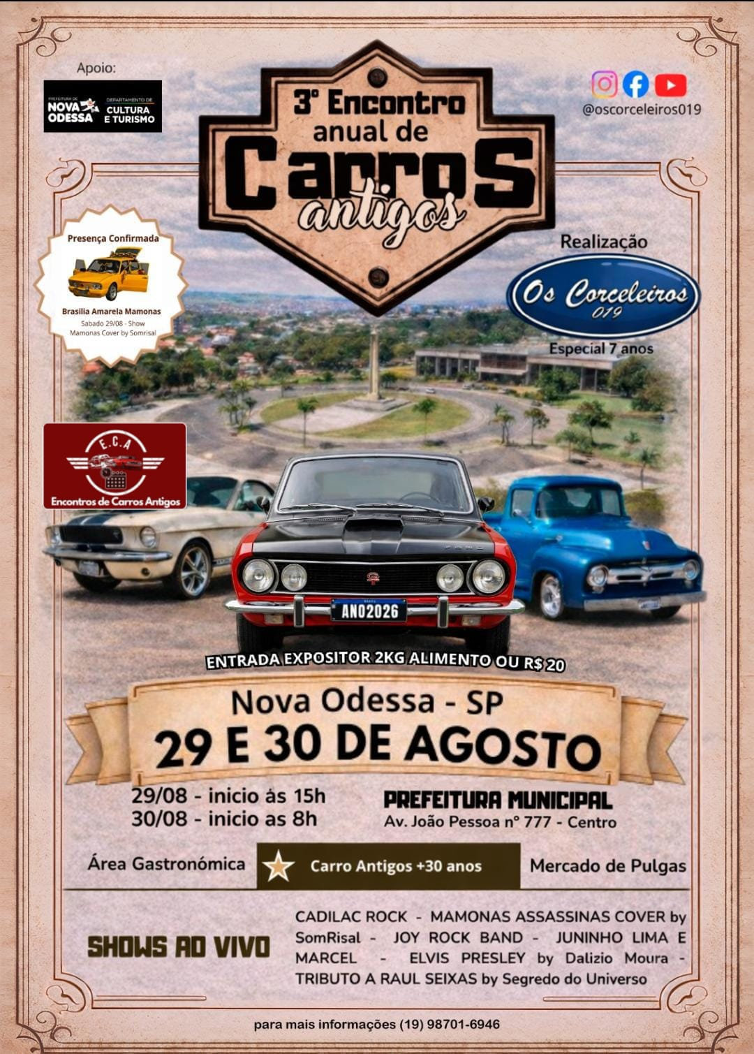 3º Encontro anual de Carros Antigos - Bosque dos Cedros, Nova Odessa, SP