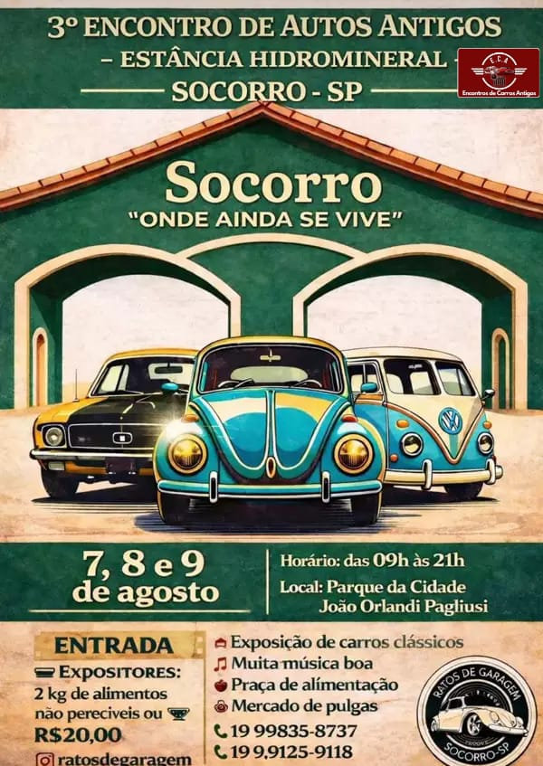 3º Encontro de Autos Antigos - Estação Hidromineral - Socorro, SP