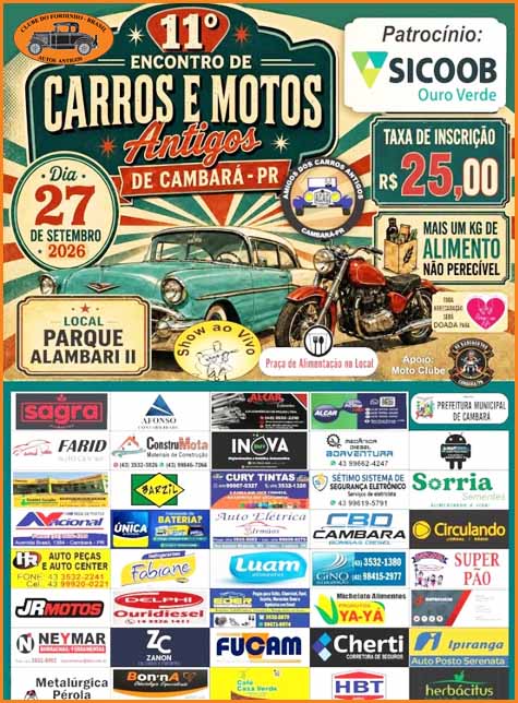 11º Encontro de Carros e Motos Antigas
