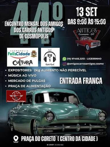 44º Encontro mensal dos amigos dos carros antigos - Cosmópolis, SP