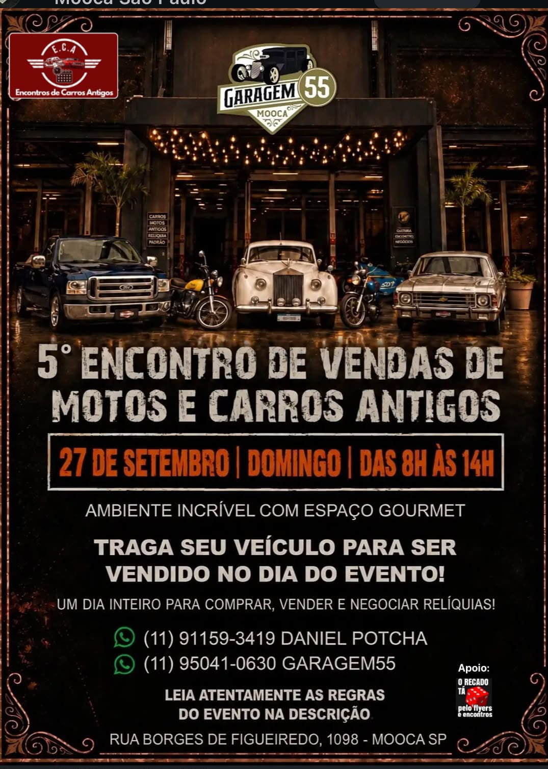 5º encontro de vendas de motos e carros antigos - São Paulo, SP