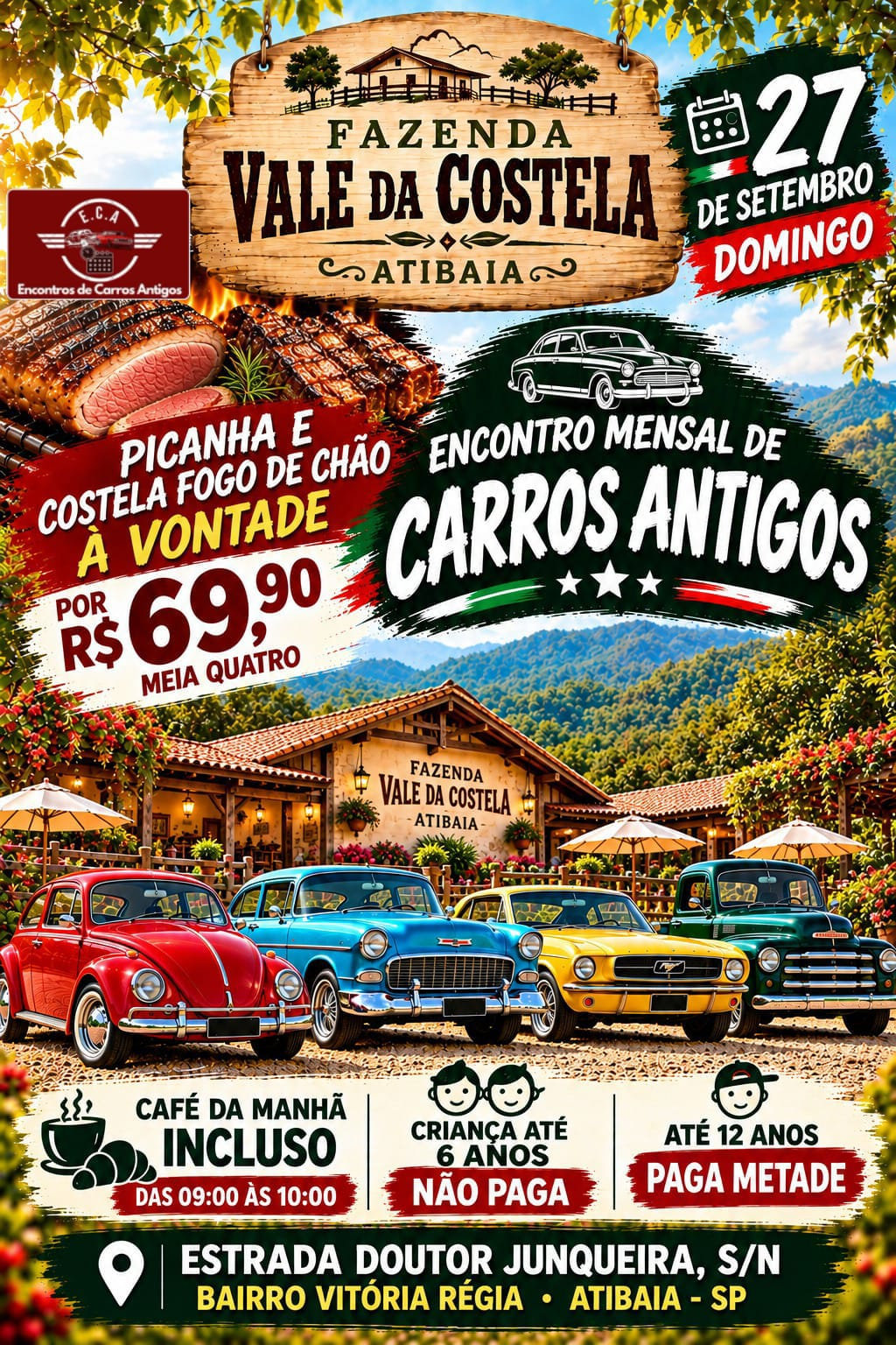Encontro mensal na Fazenda Vale da Costela - Atibaia, SP