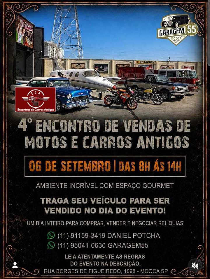 4º encontro de vendas de motos e carros antigos - São Paulo, SP