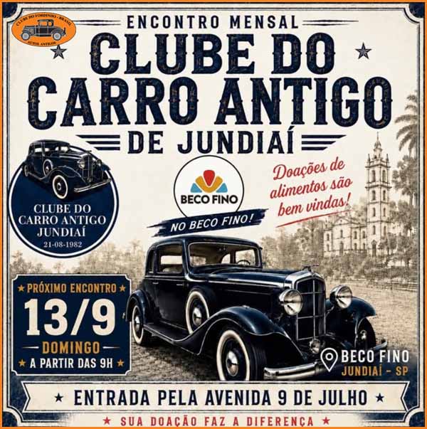 Encontro Mensal - Clube Carro Antigo Jundiaí