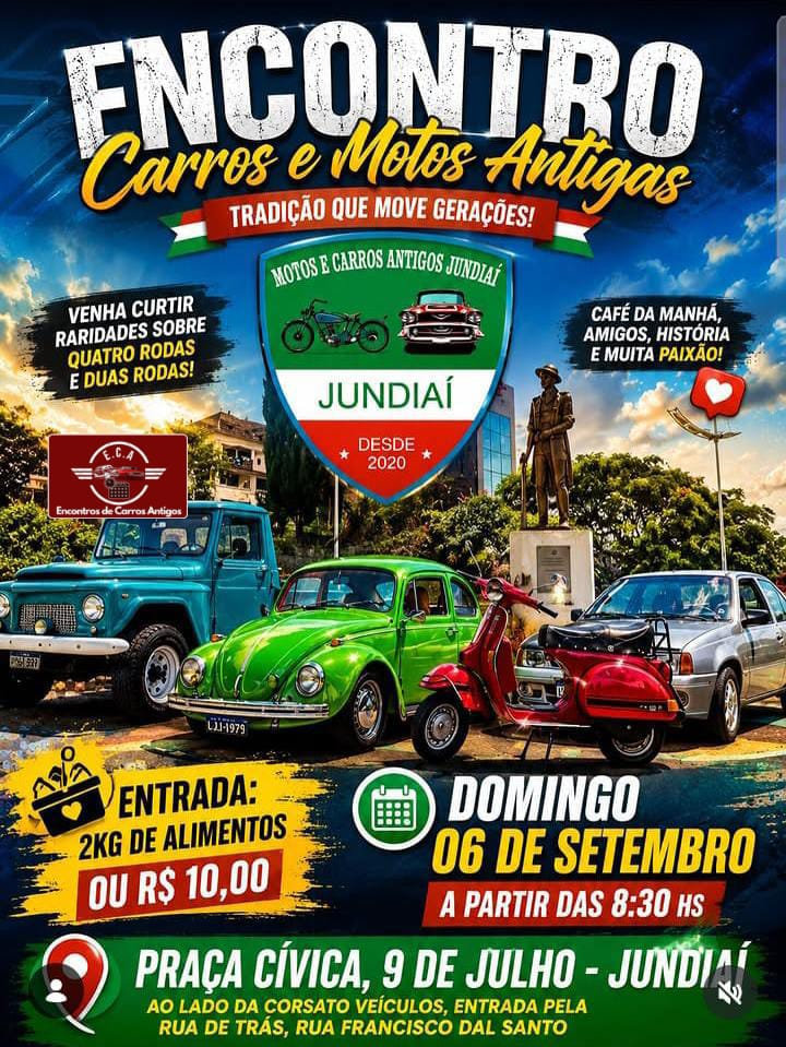 Encontro de carros e motos antigas - Jundiaí, SP