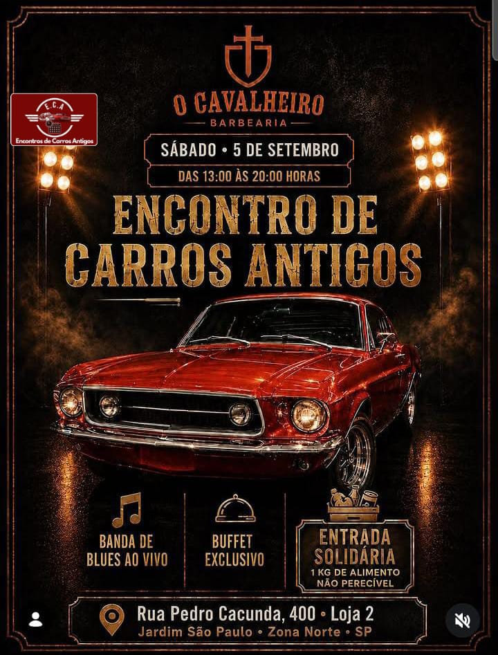 Encontro de carros antigos O Cavalheiro Barbearia - São Paulo, SP