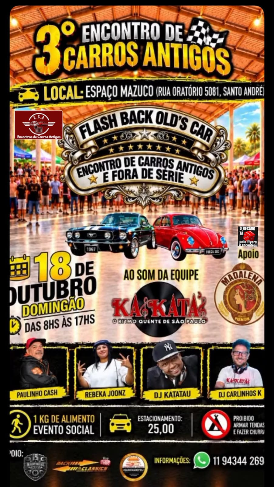3º encontro de carros antigos no Espaço Mazuco - Santo André, SP