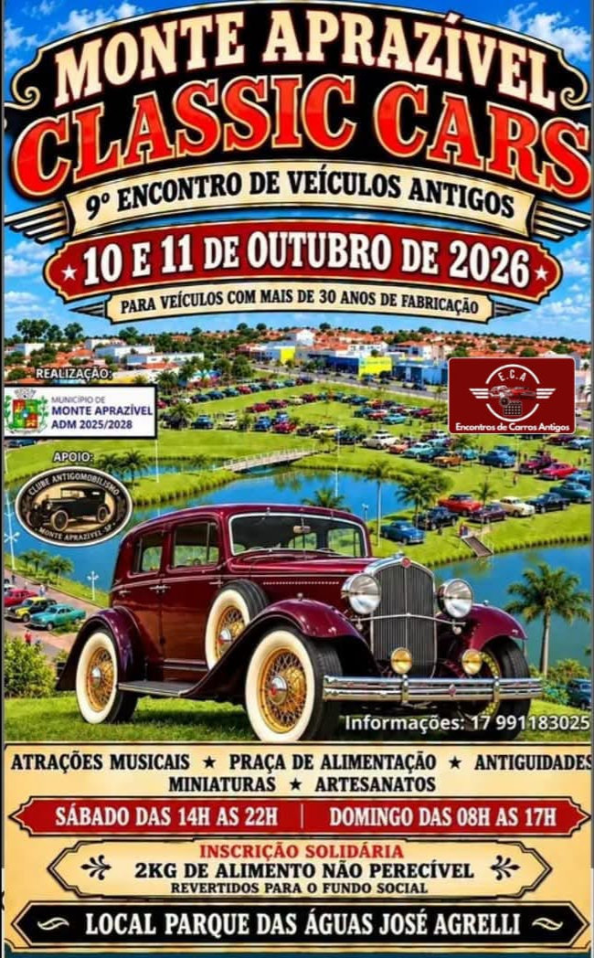 9º encontro de veículos antigos Monte Aprazível Classic Cars - SP