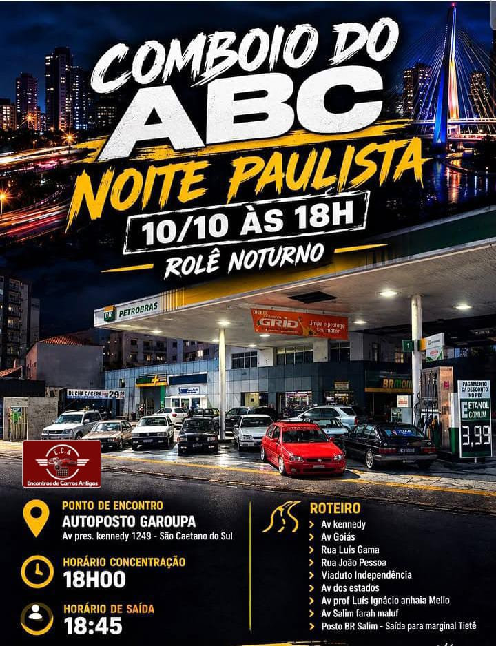 Comboio do ABC Noite Paulista Rolê Noturno - São Caetano do Sul, SP