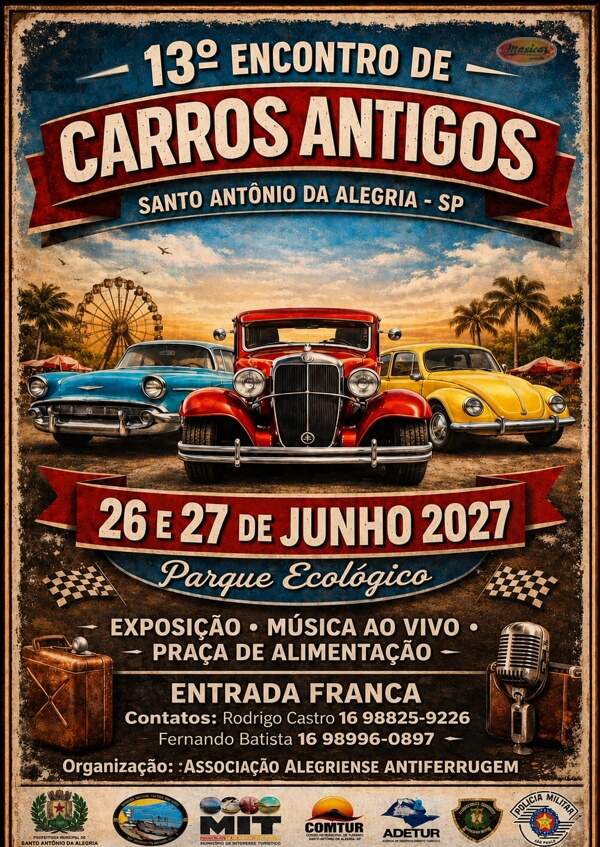 13º Encontro de Carros Antigos de Santo Antônio da Alegria, SP
